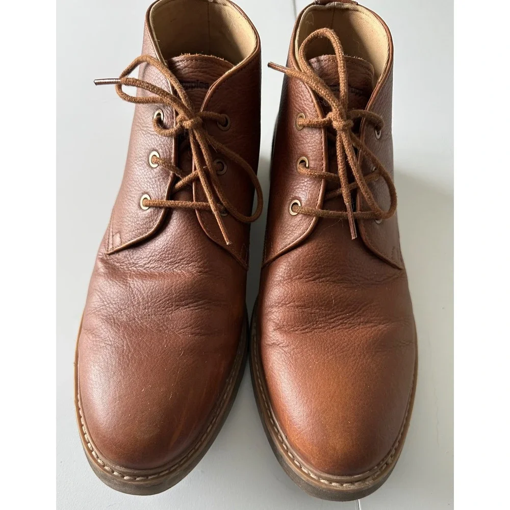 Hush Puppies Men Brown Leather Chukka Boots Bounce HM02154-211 Size 12